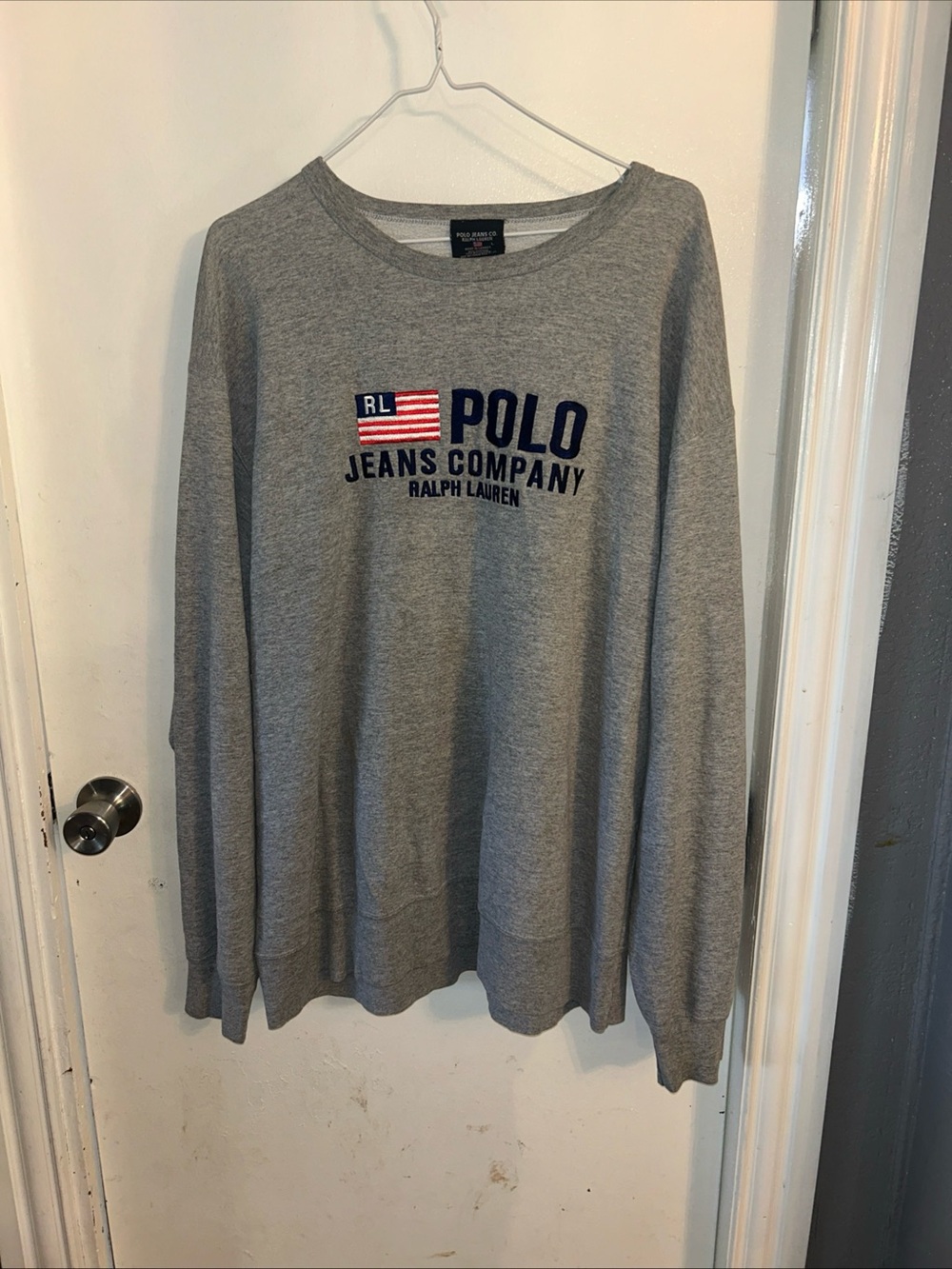 Vintage Ralph Lauren Gray Crewneck Sweatshirt with Polo Jeans Logo